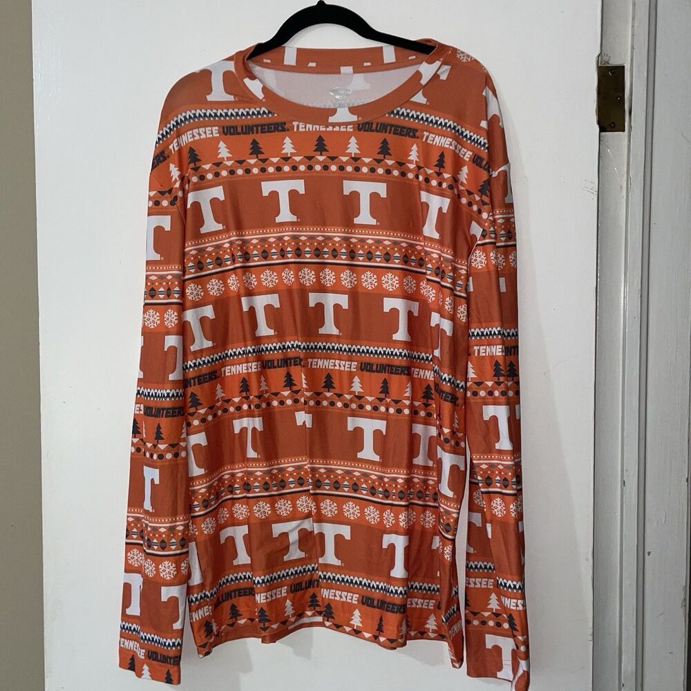 Tennessee‎ Volunteers Tacky Ugly Sweater Holiday Men's Pajama Top Sz XL
